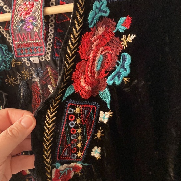 Johnny Was black velvet duster kimono jacket large read description: - Picture 5 of 10